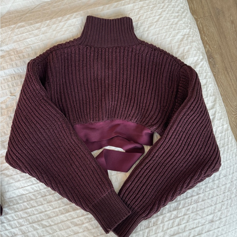 Herve Leger purple knitted sweater